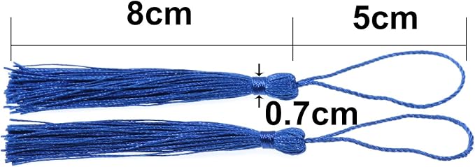 VAPKER 100 Pieces Blue Tassels 13cm/5-Inch Silky Handmade Soft Tassels Floss - Image 3