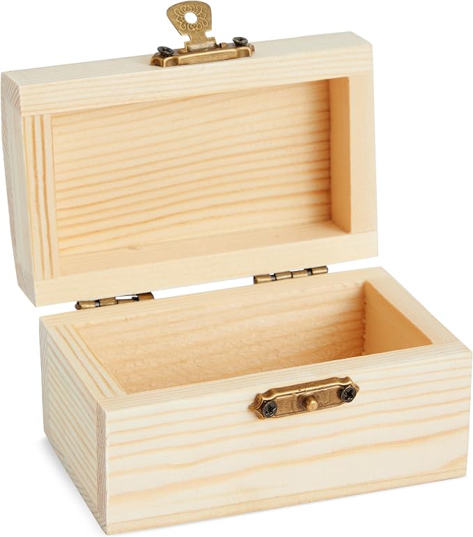 Bright Creations Baby Shower Decorations Mini Unfinished Wooden Treasure Boxes - Image 9