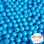 500Pcs Blue Natural Wooden Beads by SMANTA