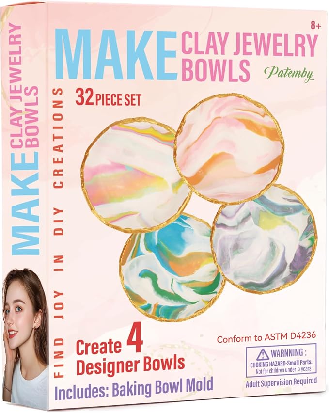 Patemby Make Your Own Clay Jewelry Bowls Arts and Crafts Kit by Patembyisyourtrustedbrand