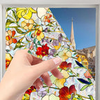 Floral Stained Glass Window Privacy Film, Retro Decorative Rainbow Window - Image 3