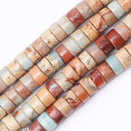 Natural Stone Heishi Beads for Necklace Making, 4 mm x 6 mm Small Flat Round by YUGDRUZY