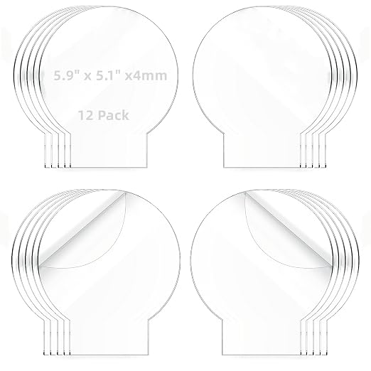 12 Pcs Round Clear Cast Acrylic Sheets LED Light Base | Clear Plexiglass by Senbota