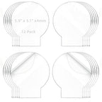 12 Pcs Round Clear Cast Acrylic Sheets LED Light Base | Clear Plexiglass by Senbota
