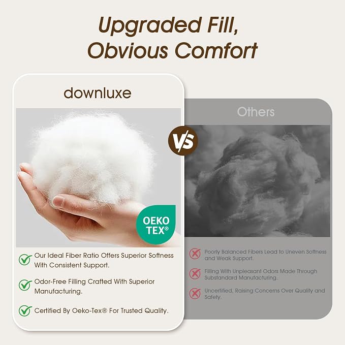 downluxe Down Alternative Pillows Queen Size Set of 2 - Image 4