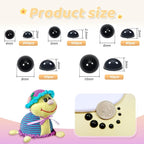TOAOB 500pcs Round Black Plastic Doll Eyes 4mm 5mm 6mm 8mm 10mm Flatback - Image 2