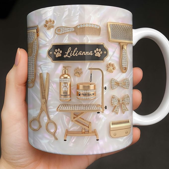 Personalized Funny Groomer Mug for Women, Hairdresser Coffee Cup Gift for - Image 4