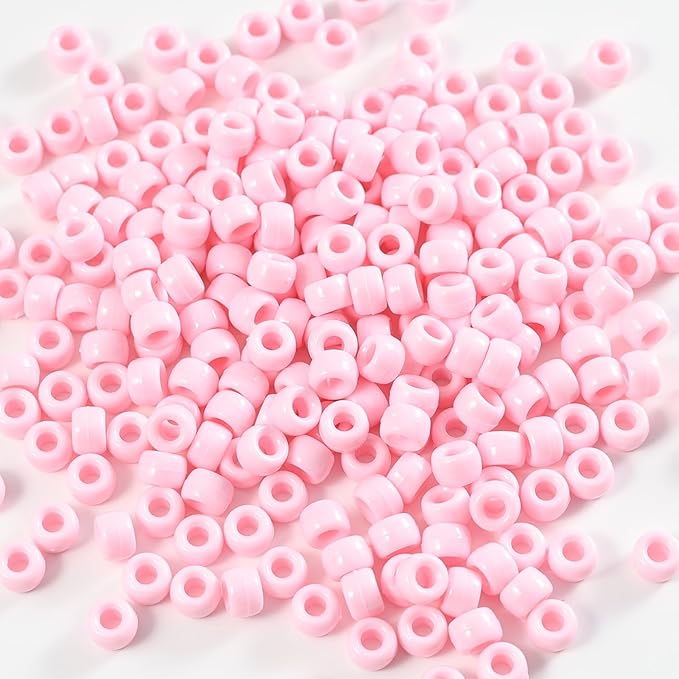 1000 Pcs Acrylic Pony Beads 6x9mm Bulk by Gxueshan