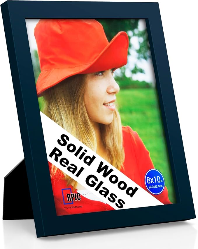 RPJC 8x10 inch Picture Frame Made of Solid Wood High Definition Glass by RPJC