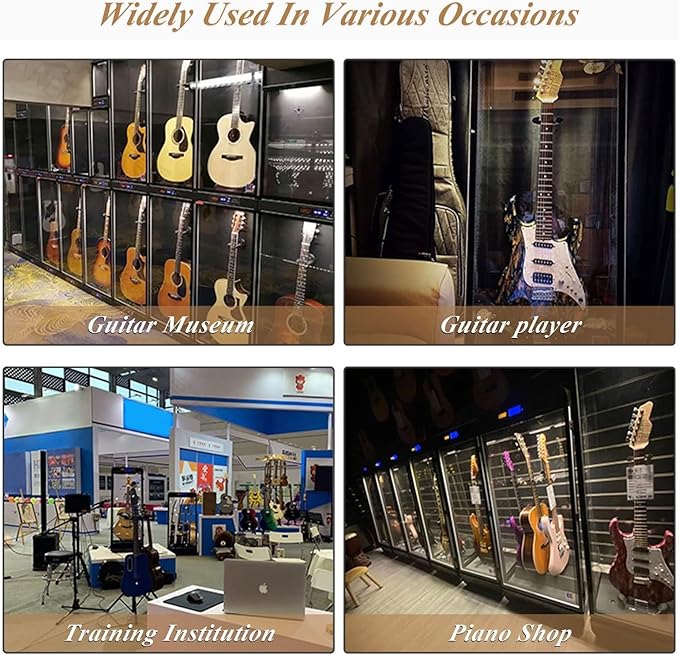 Humidity Guitar Display Case 270° Glass Lockable Guitars Ukuleles | Humidity - Image 6