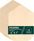 12 Pack Unfinished Gothic Arch Wood Plaque, 5” x 7” Basswood Shield Plaque by MineIdea