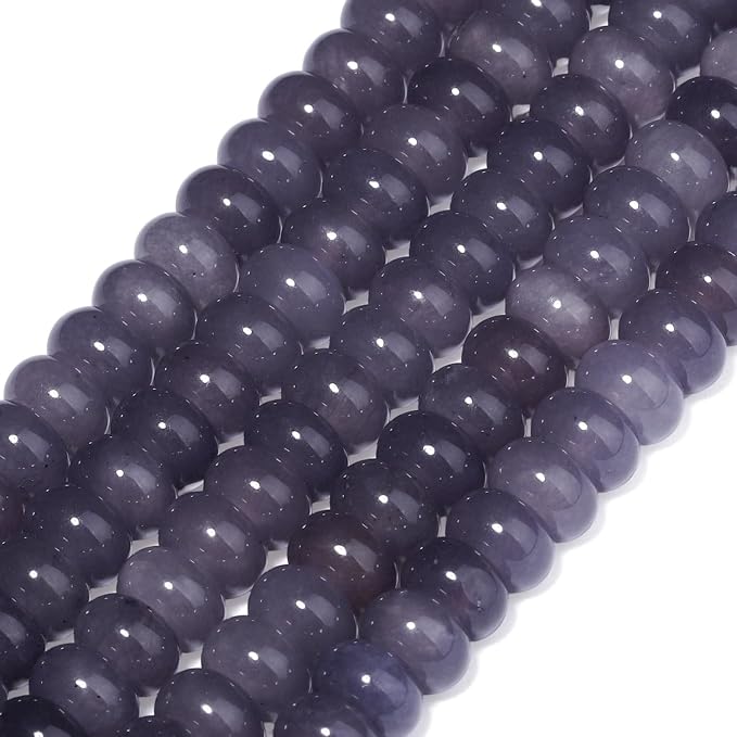 Songxi 5x8mm Natural Blue-Green Colored Jade Stone Rondelle Beads, Gemstone - Image 3