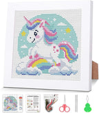 Cross Stitch Kits for Beginners, Colorful Animals Stamped Cross Stitch for by VIGEGU