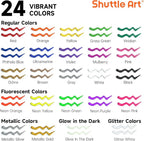 Shuttle Art Fabric Paint, 24 Colors 3D Permanent Paint - Image 2