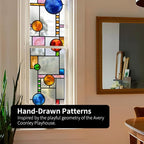 Original Hand Drawn Faux Stained Glass Window Film, Double-Sided Texture Static - Image 7