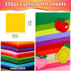 IOOLEEM Yellow Felt Sheets, Pre-Cut Felt Sheet - Image 2
