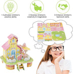 LOMIMOS 3D Cartoon Puzzles for Kids，6 House Building Kit Creative DIY Jigsaw - Image 2