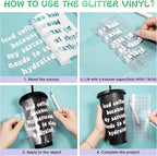 VINYL FROG Shimmer Adhesive Vinyl 12"x60" White Glitter Craft Permanent Vinyl - Image 3