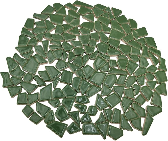 200g Ceramic Mosaic Tiles for Crafts, Irregular Stained Ceramic 0.2"x0.8" by Esweny
