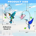 2 Packs Hummingbird Stained Glass Window, Stained Glass Window Hanging - Image 3