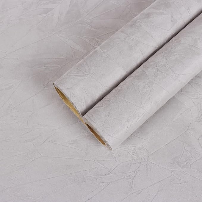 CHIHUT 12''x100'' Light Grey Self Adhesive Velvet Drawer Liner Roll Removable by CHIHUT
