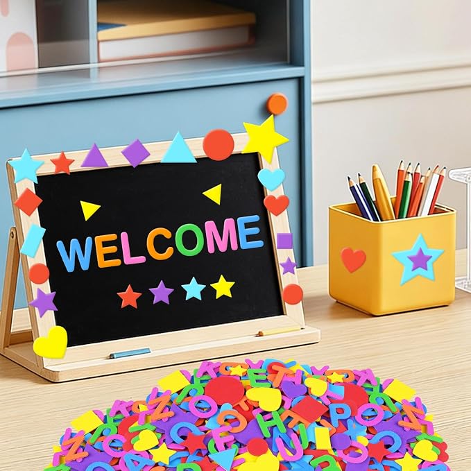 744Pcs Foam Stickers, 8Colors Foam Shape Letter Stickers - Image 5