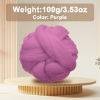 uxcell 3.53oz Wool Roving Yarn, Needle Felting Wool Fiber DIY Craft Needle Wet - Image 2