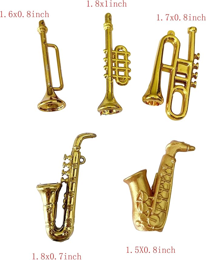 25pcs Mini Musical Instruments Decoration Piano Violin Trumpet Guitar Saxophone - Image 4