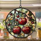 Cottage Pomegranate Acrylic Suncatcher Stained Glass Effect Window Car Hanging - Image 4