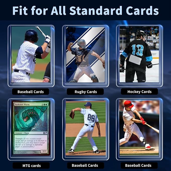 1000 Card Sleeves Hard Plastic, Premium Baseball Card Sleeves, Sports Football - Image 5
