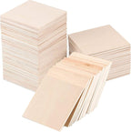 HOIGON 120 PCS 3 x 3 Inch Unfinished Wooden Squares Pieces, Natural Blank Wood by HOIGON