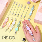 Tondiamo 24 Pcs Beadable Keychain Bars Bulk Blank DIY Metal Heart Beaded - Image 2