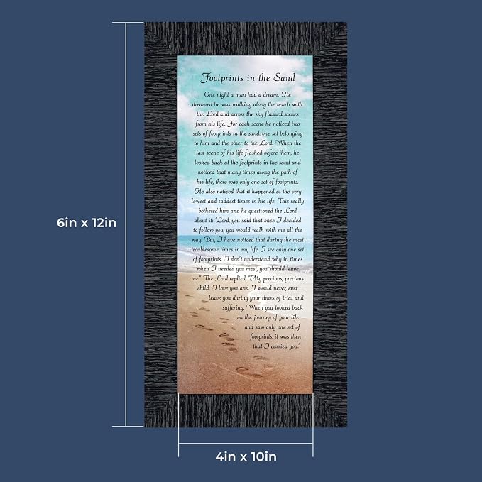 Footprints in the Sand Inspirational Wall Art, Beach Decor, Christian Gifts - Image 3