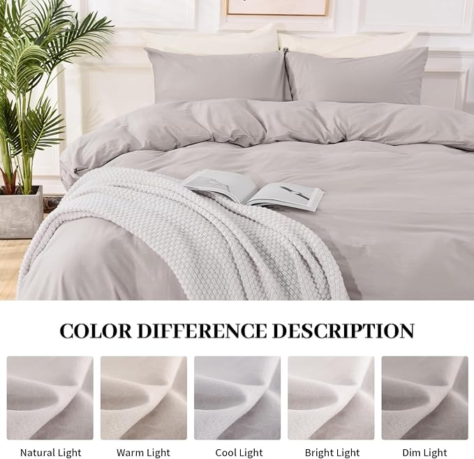 NEXHOME PRO Duvet Cover Full Size, 100% Washed Cotton Orgnic Linen Like - Image 7