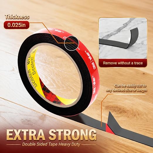 Double Sided Tape Heavy Duty 10FT, Very Sticky Adhesive Mounting Tape, Works - Image 2