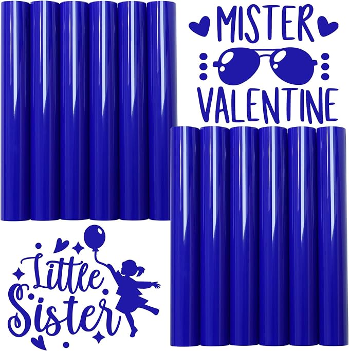 HTV Heat Transfer Vinyl, Dark Blue 12pcs 12" x 10" Iron-on Vinyl | Iron On Vinyl by Unknown