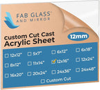 Fab Glass and Mirror Plastic PET Lightweight 12"x16" Acrylic Plexiglass Sheet by FabGlassandMirror