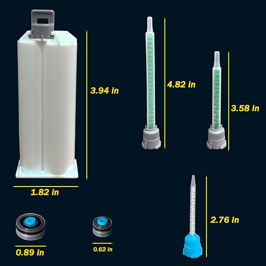2 epoxy Resin Gun Barrels, 8 nozzles of 3 Different Specifications, - Image 2