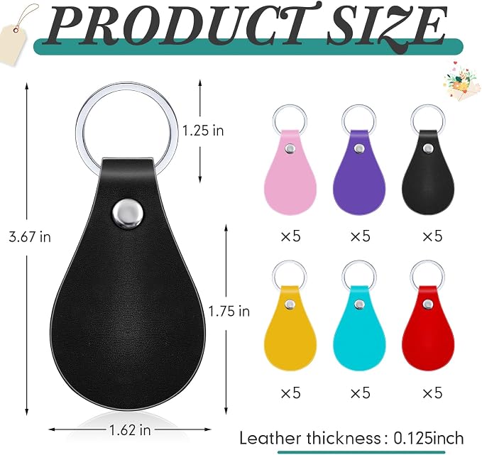 Taiyin 30 Pcs Leather Key Fob Kit - Image 2