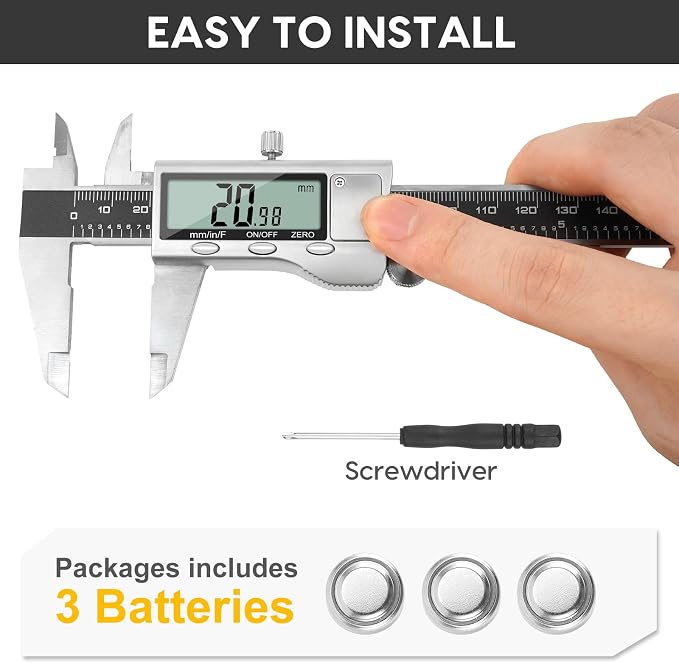 Digital Caliper Measuring Tool, 6 Inch Caliper Tool - Image 5