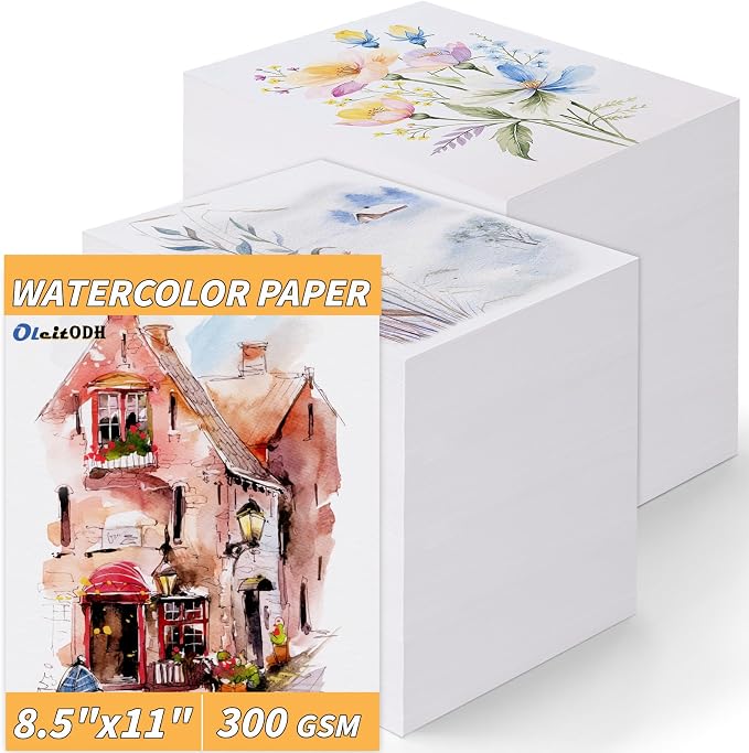 150 Sheets 100% Cotton Watercolor Paper Bulk -140LB/300GSM Art Paper-8.5 x 11 - Image 8