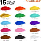 Shuttle Art Acrylic Paint, 15 Colors Acrylic Paint Large Bottle Set, 473ml/16oz - Image 3