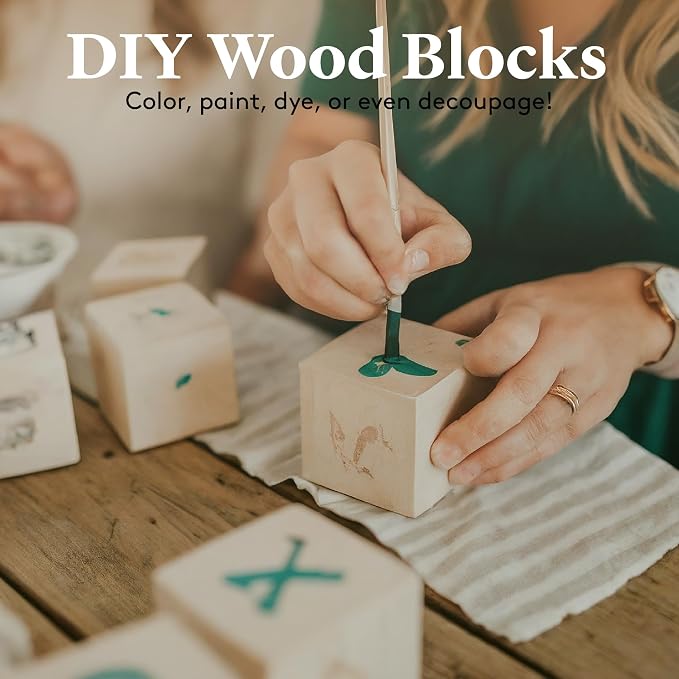 DIY Wooden Cubes 3/4-inch, Unfinished Wood Blocks - Image 2