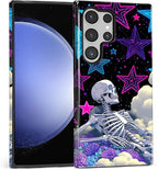 for Samsung Galaxy S24 Ultra Case, Skull Star Collage Pattern Glossy 2 in 1 - Image 2