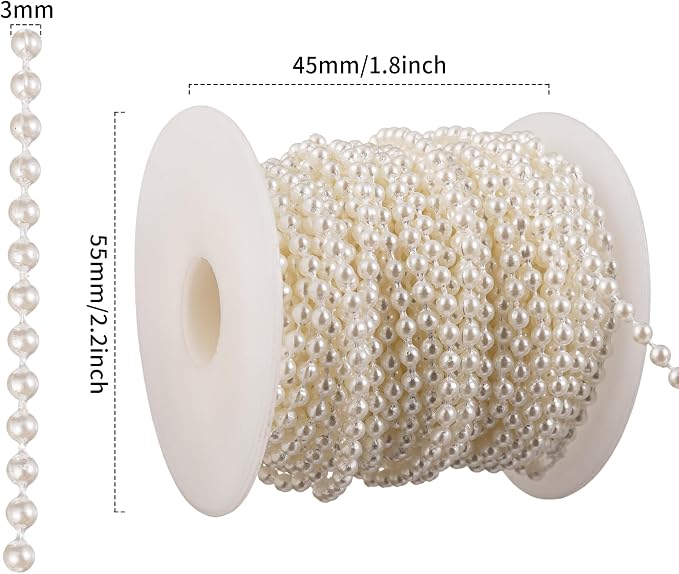 3mm Millet Beads Crafts Faux Pearl Beads Garland Pearl Bead Roll Strand of - Image 2