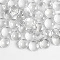 5Lb Clear Glass Pebbles, Flat Glass Marbles, Decorative Glass Gem Stones by MBKHFLL