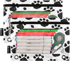 Black Paws Print Pencil Pouch for 3 Ring Binder, 2 Pack Waterproof Pencil Bags - Image 2