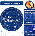 Qyeahkj 48Pcs Happy Retirement Paper Plates and Napkins Retirement Party - Image 3