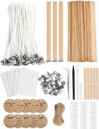 Multiwins 130 Pcs Candle Wicks for Candle Making Kit: 100 Cotton & 30 Wood Wicks by multiwins