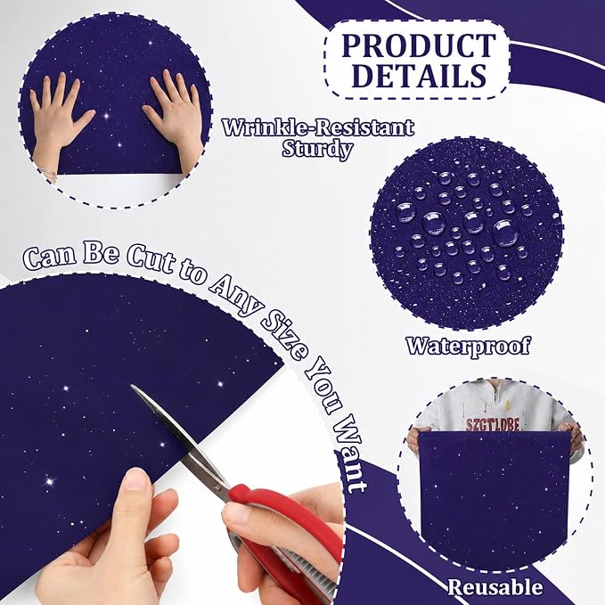 4 Rolls Outer Space Bulletin Board Paper Non-Woven Galaxy Fabric Bulletin Board - Image 3